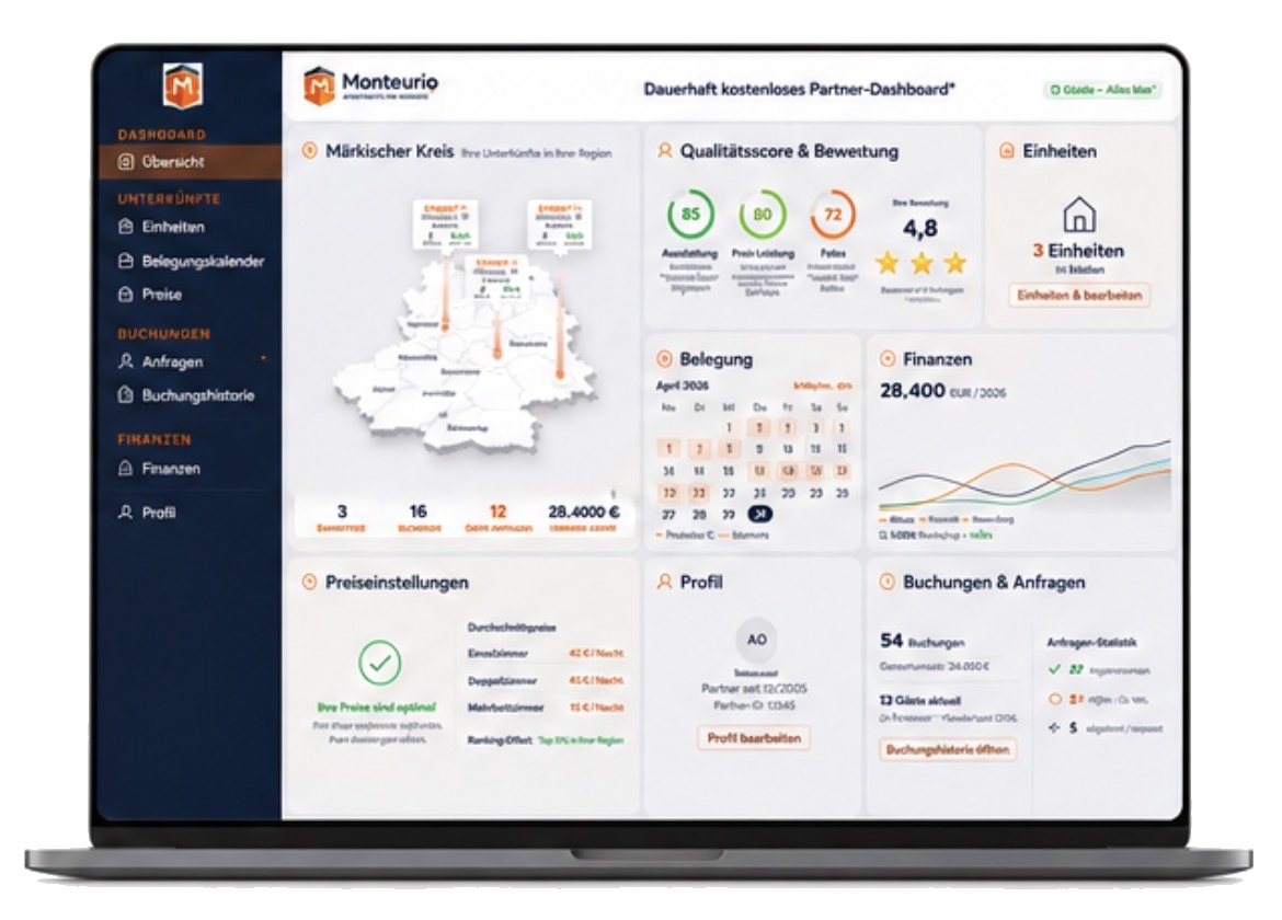 Partner-Dashboard auf dem Laptop